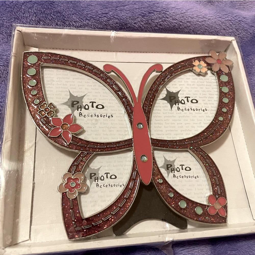 Y2K Butterfly Glitter Picture Frame